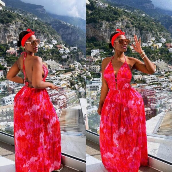 Robe longue décote